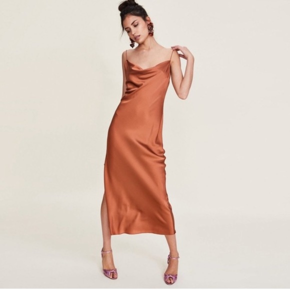 Rare LPA Bias Cut Silk Dress 73 in Bronze - Picture 6 of 10